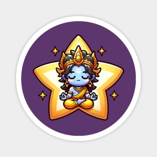 Cute Vishnu Meditating Magnet